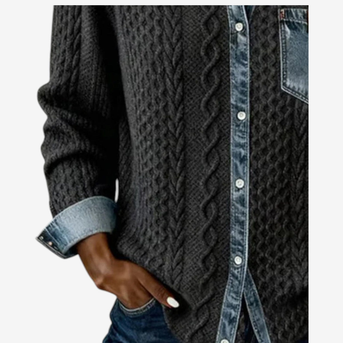 Cicchelli | Chaqueta Trenzada, Caqui