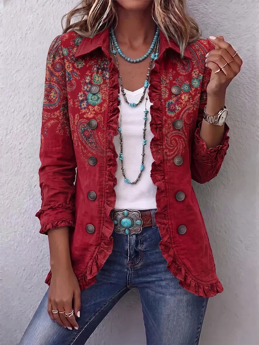 Fabiola | Chaqueta de Volantes, Paisley Bohemio