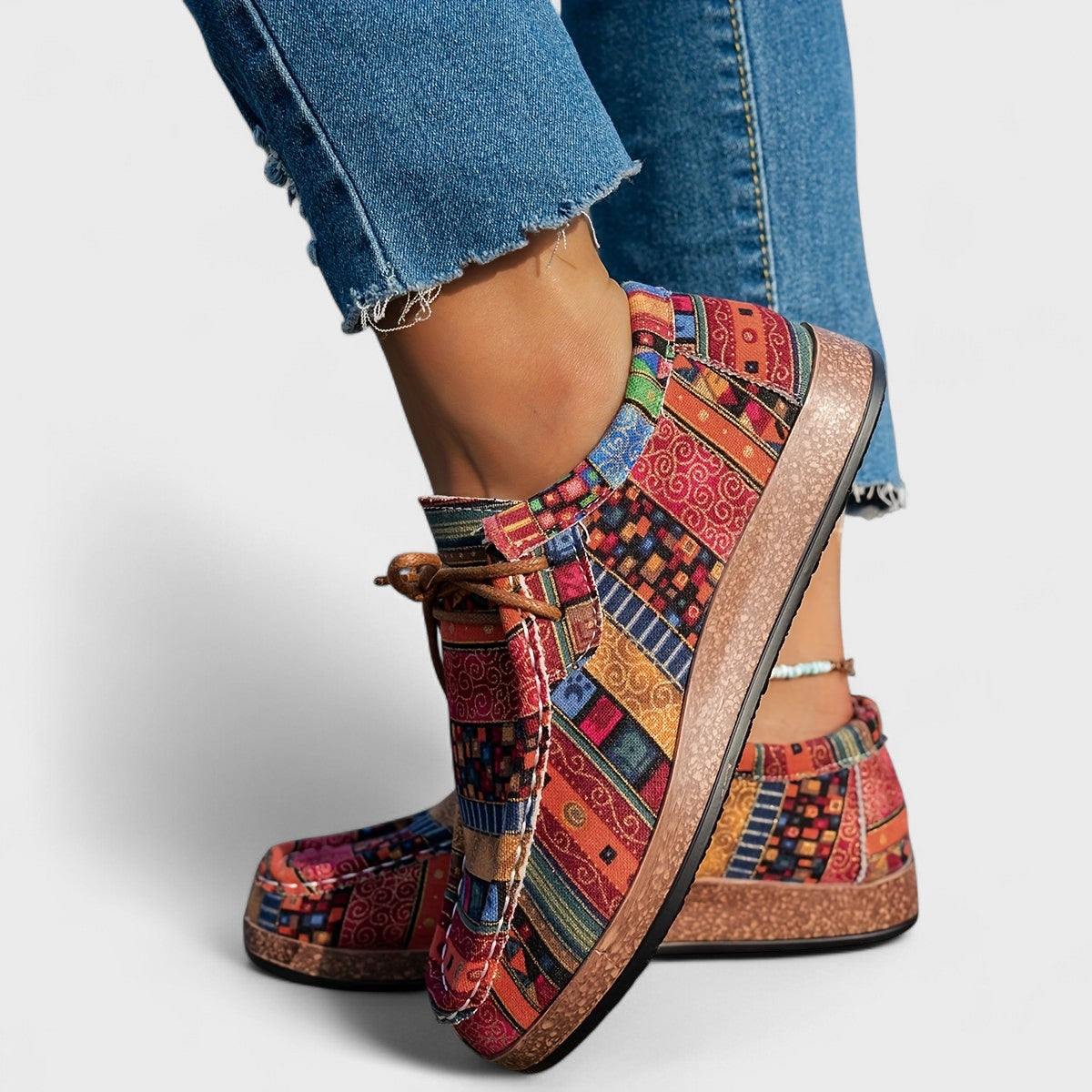 Delacroix | Zapatillas Ortopédicas Bohemias Amélie, Rojo