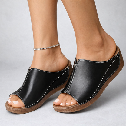 Stella | Plataformas de Piel, Blanco Marfil