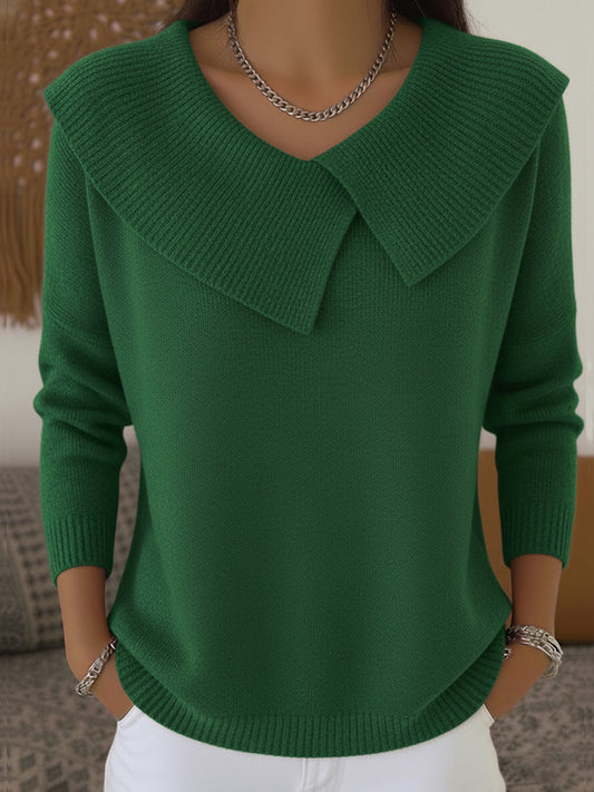 Cassidy | Jersey Cálido de Cuello Suave, Verde Esmeralda