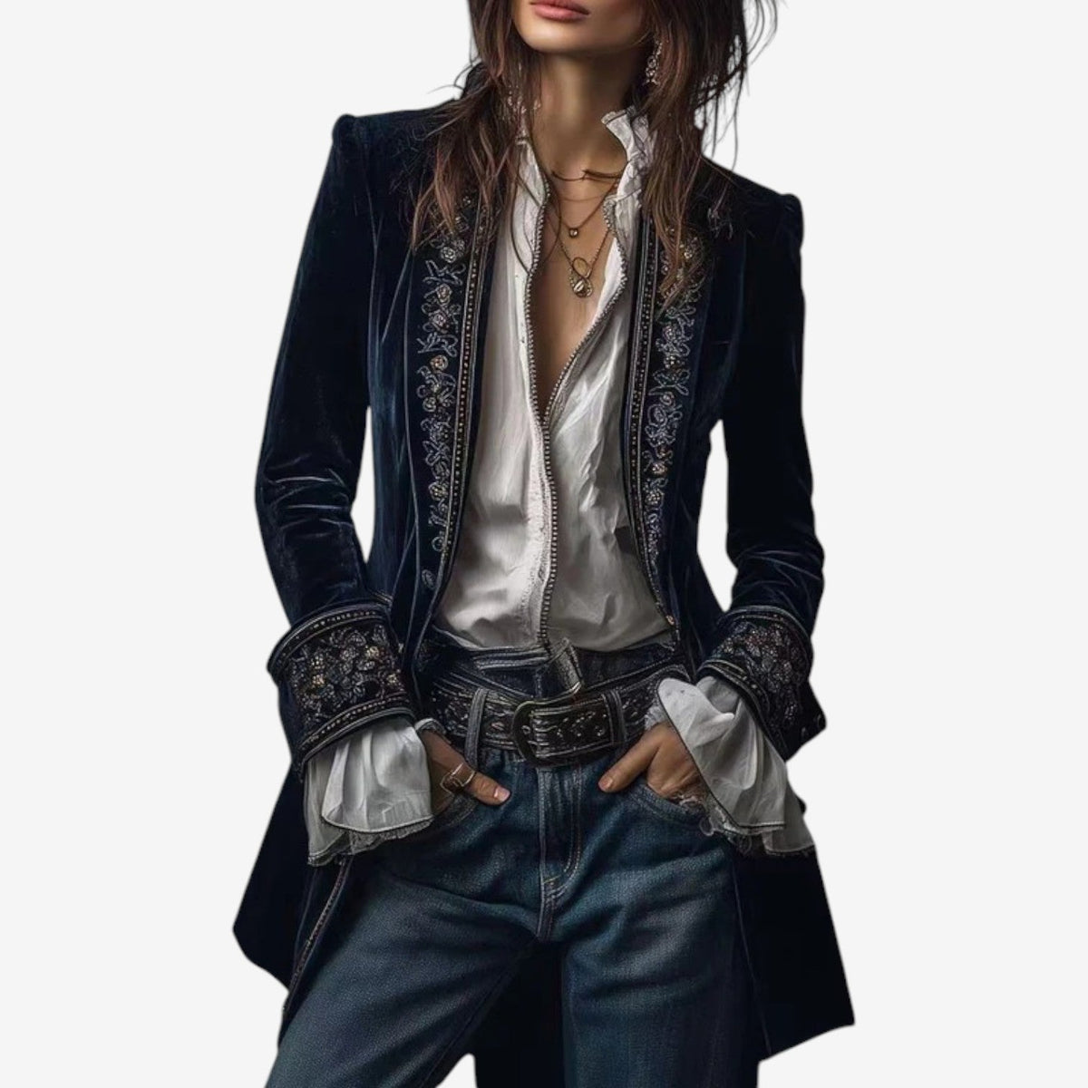 Ramousse | Blazer de Terciopelo Bordado
