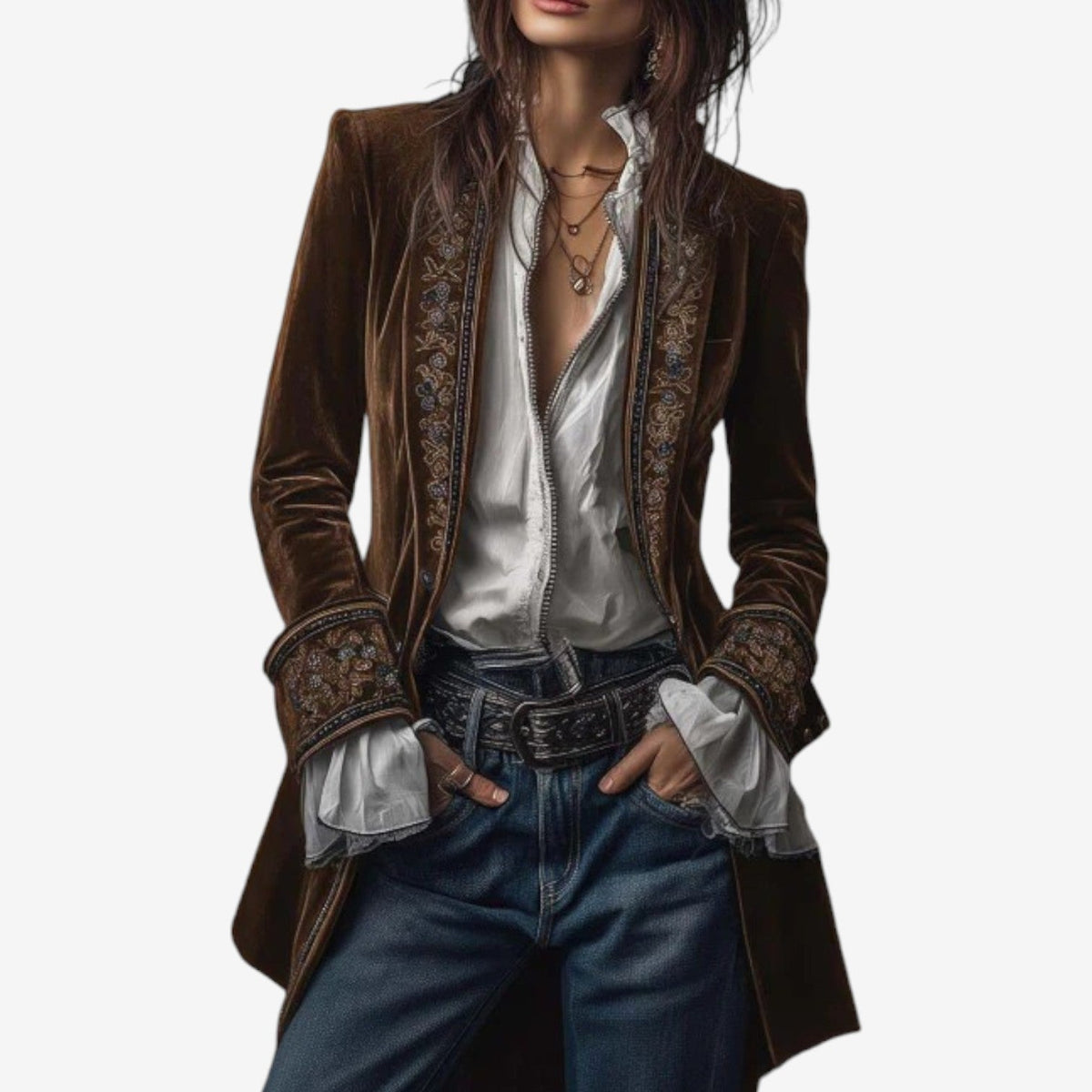 Ramousse | Blazer de Terciopelo Bordado