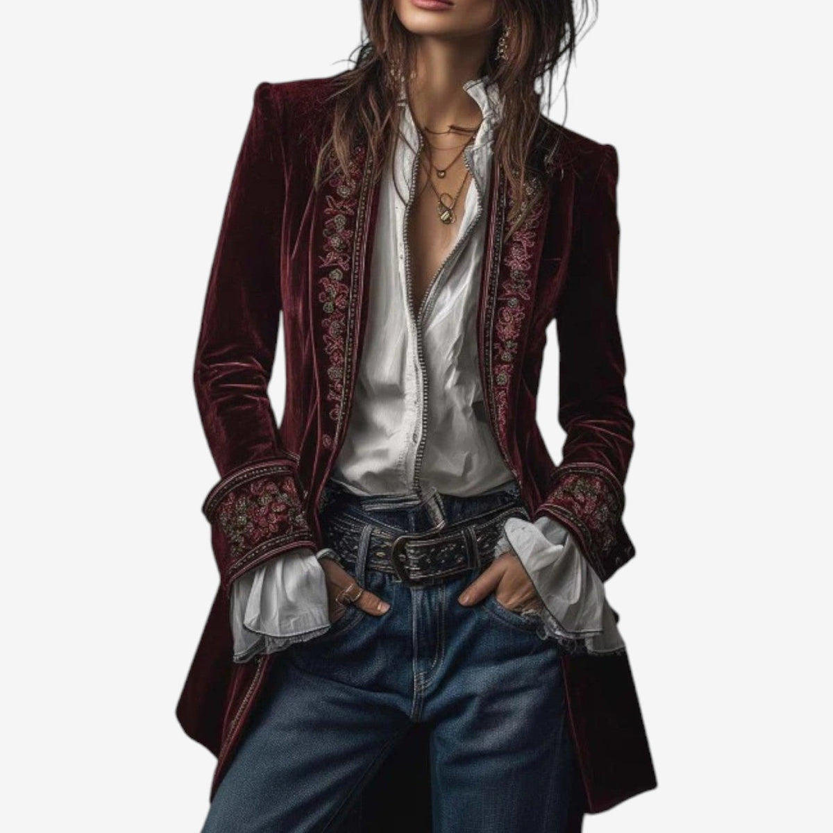Ramousse | Blazer de Terciopelo Bordado