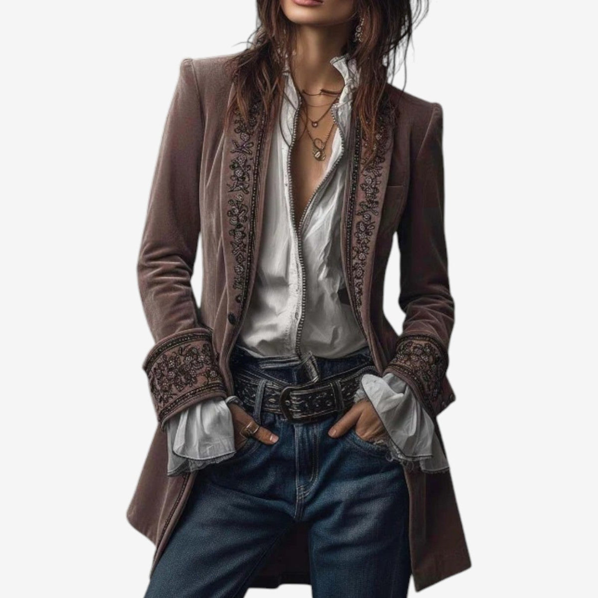 Ramousse | Blazer de Terciopelo Bordado