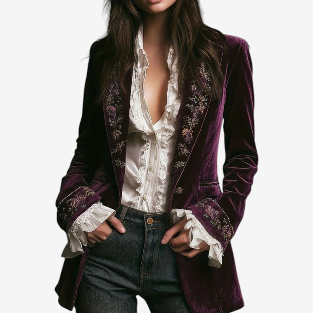 Ramousse | Blazer de Terciopelo Bordado