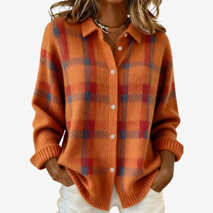 Grossi | Camisa Suave de Cuadros, Naranja