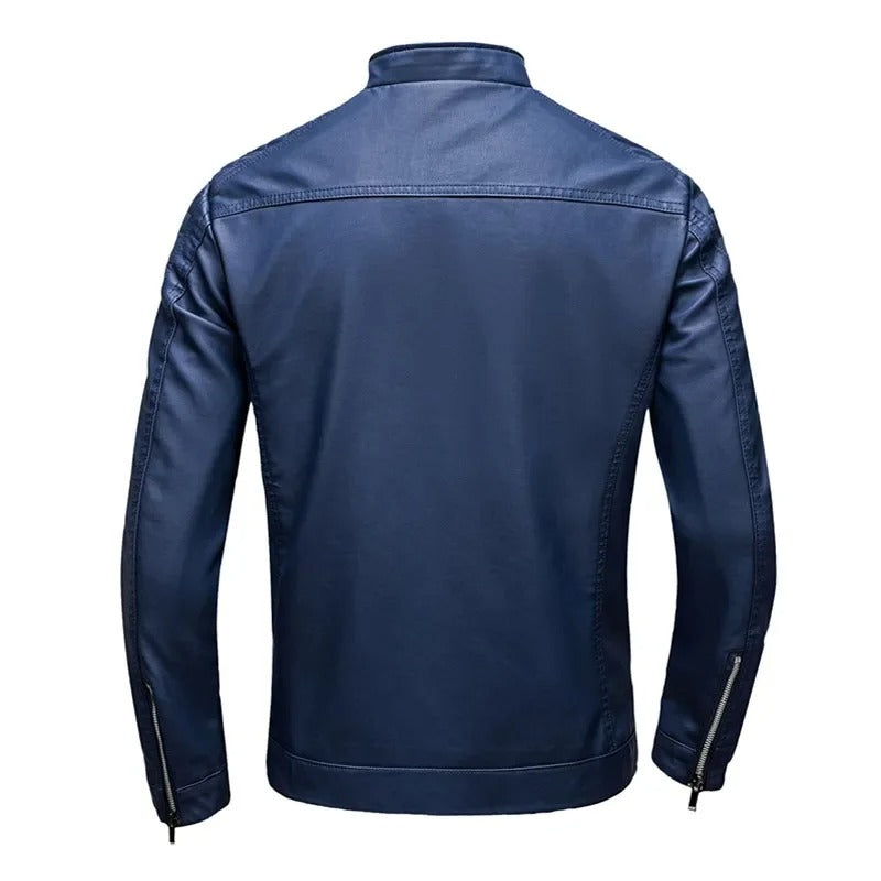 Alberto | Chaqueta de Piel con Cuello Alto