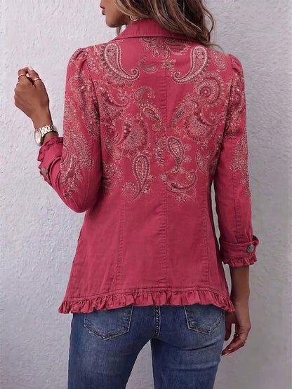 Amaya | Chaqueta de Volantes, Paisley Rosa Vintage